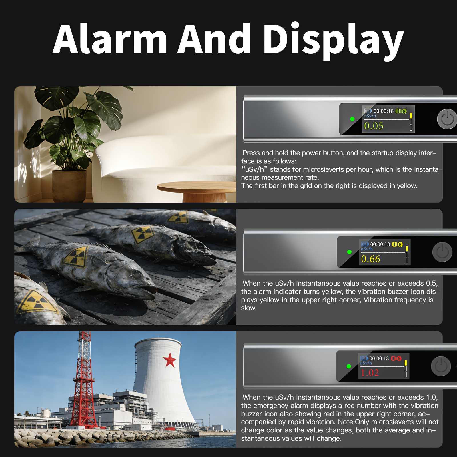 nt10 geiger counter radiation detector detection   dual alarm lighting   outdoor portable tool