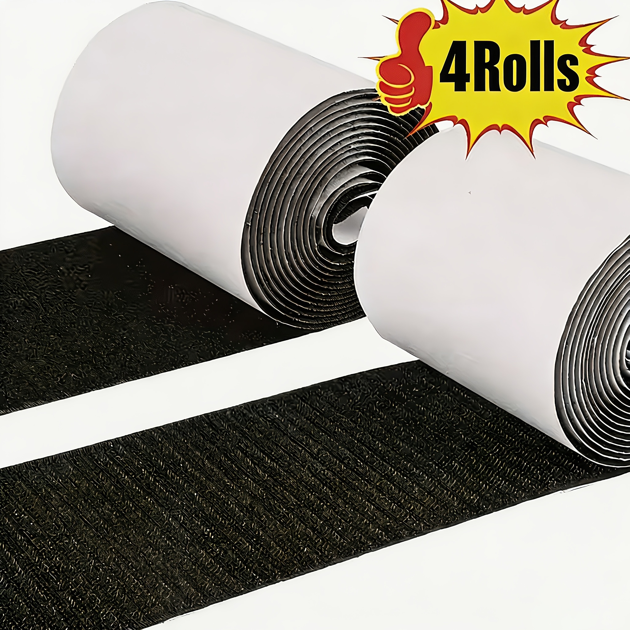 TEMU Roll: 2 Inch X 19.68 Feet Heavy-duty Hook And Loop Tape Suitable For Couch Cushions, Nylon Hook & Loop Strips For Home, Office, Car, Crafting,