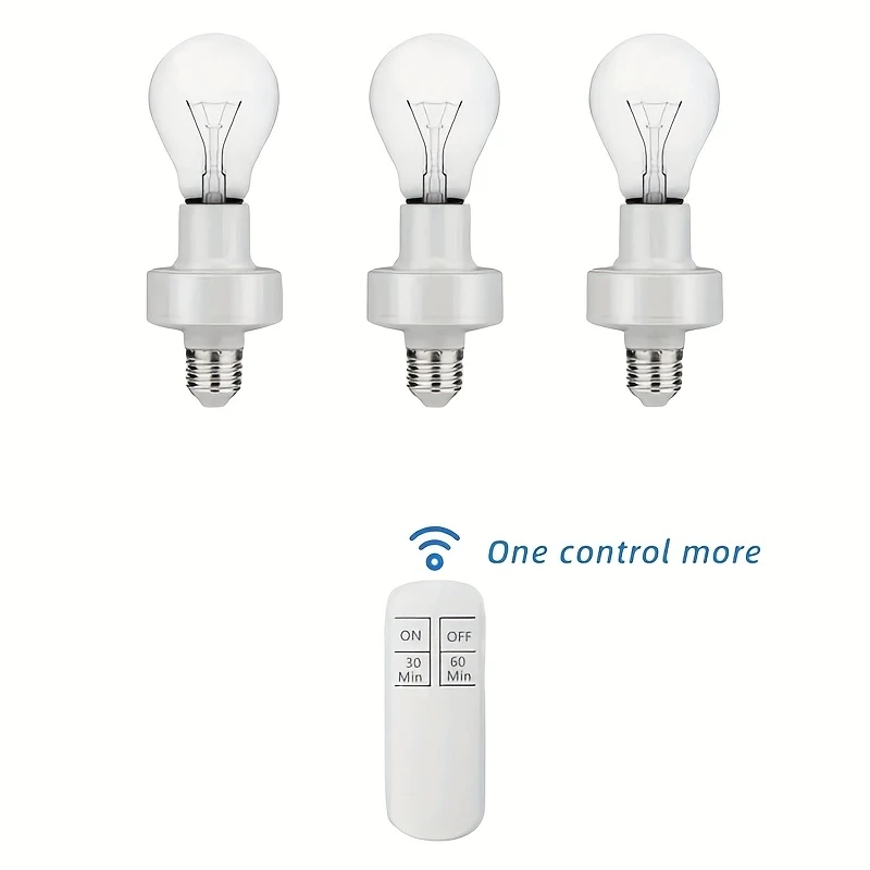 1 switch wireless remote control lamp e27 bulb lamp holder timer with remote control for home ceiling light lighting details 5