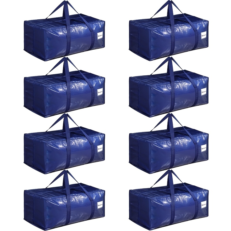 TEMU 8pcs Heavy-duty Oversized Moving Bags Suitable For College Dorms, Travel & Camping - Large Zipper Closure Boxes With Tough Handles, Heavy-duty