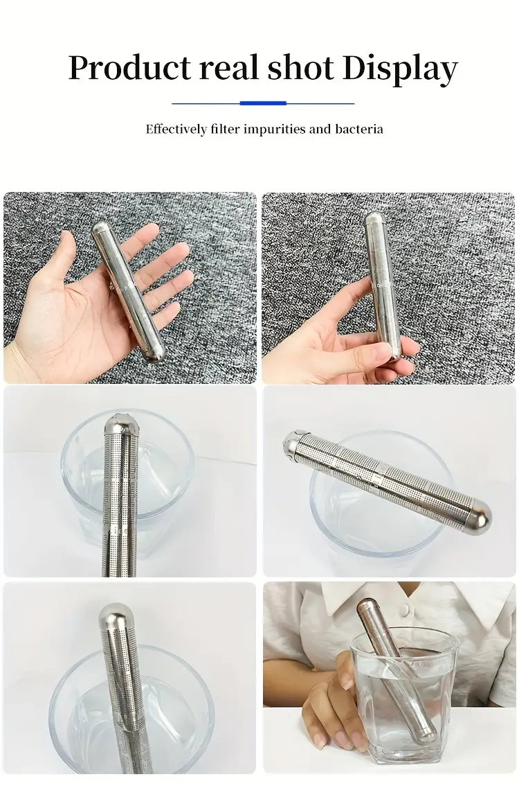 1pc stainless steel water ionizer stick portable hydrogen rich mineral filter enhances content no electricity required details 1