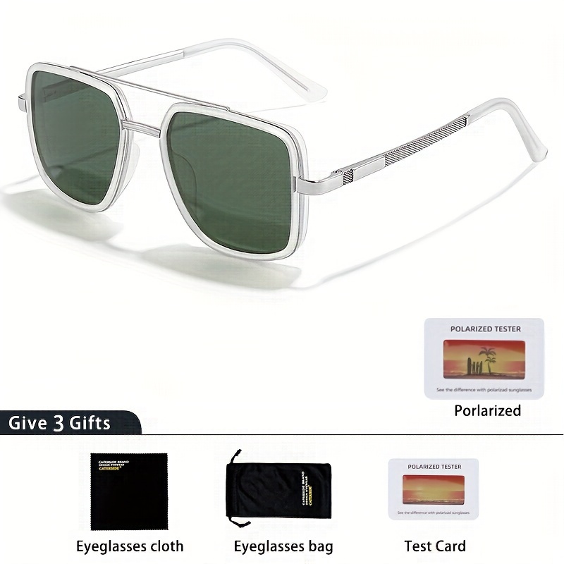 Fashion Mens Polarized Sunglasses Square Tac Lens Sunglasses
