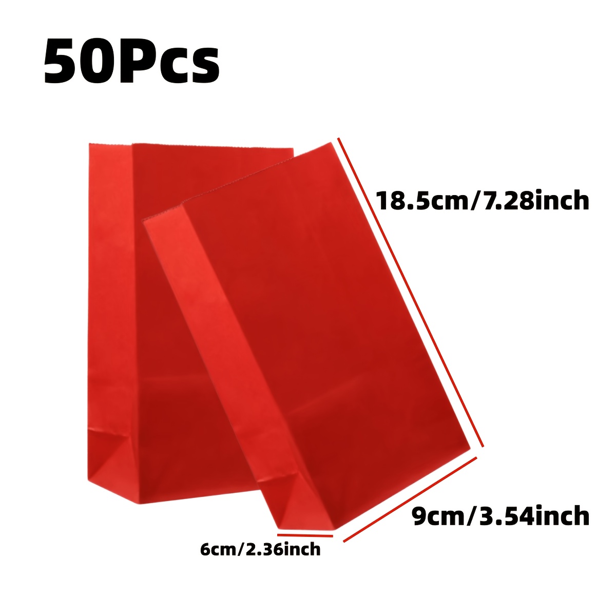 TEMU 50pcs, Cowhide Gift Bag, Flat-bottomed Paper Bag Without Handles, Holiday Party Gift Storage Bag, Business Event Gift Paper Bag, Multipurpose