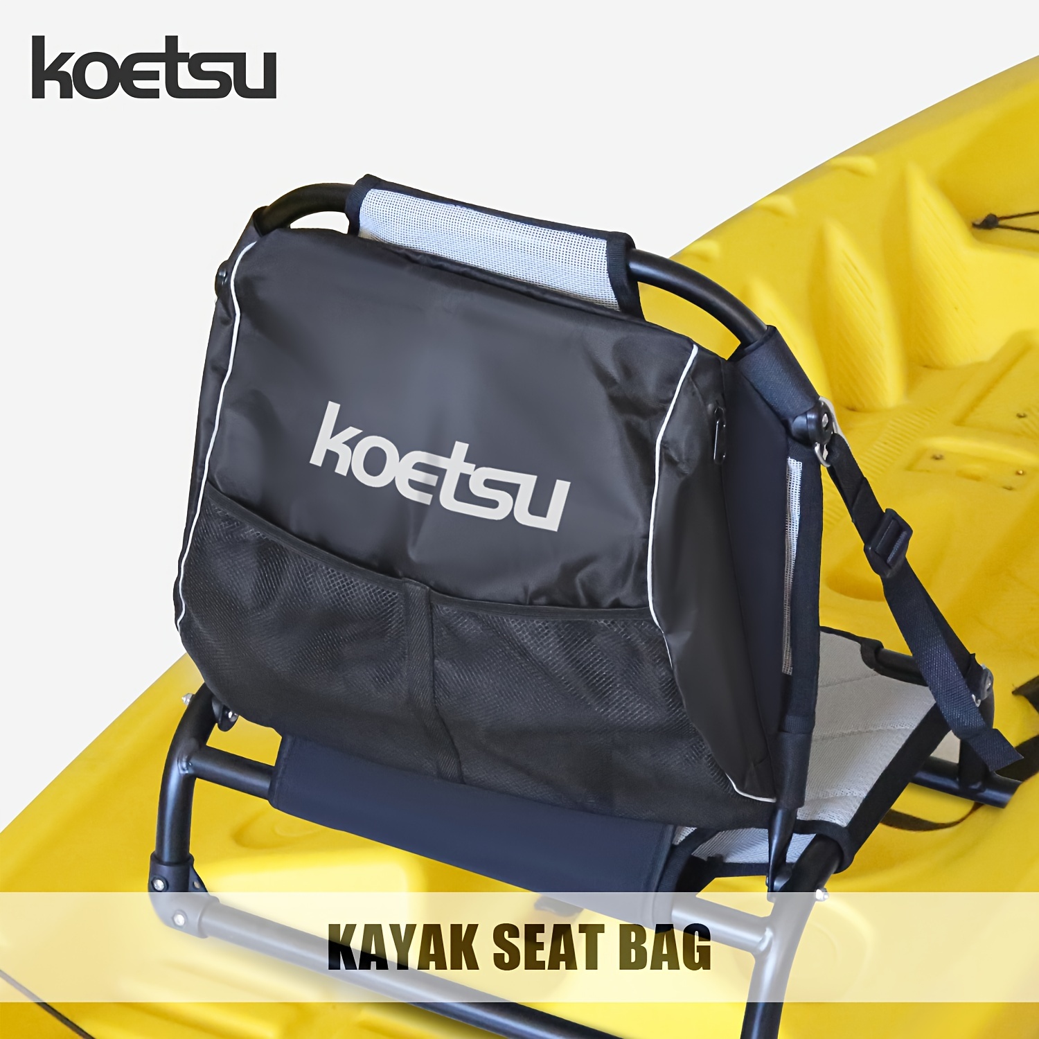 

Sac de rangement pour siège de kayak universel KOETSU - Organiseur étanche en tissu Oxford 600D avec sangles réglables