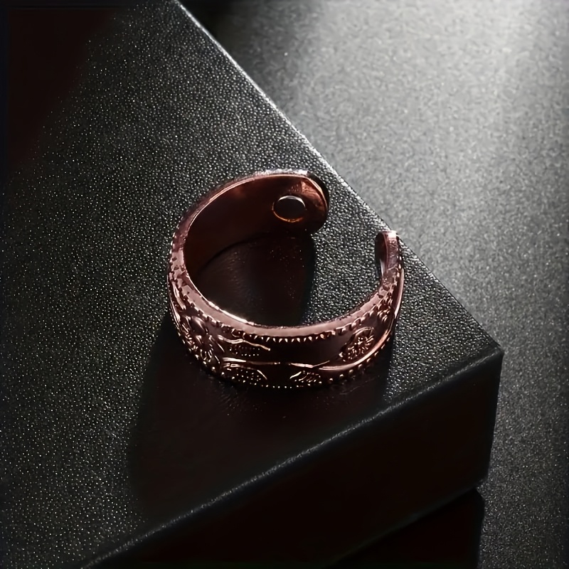 Copper Floral Ring w/ December Birthstone