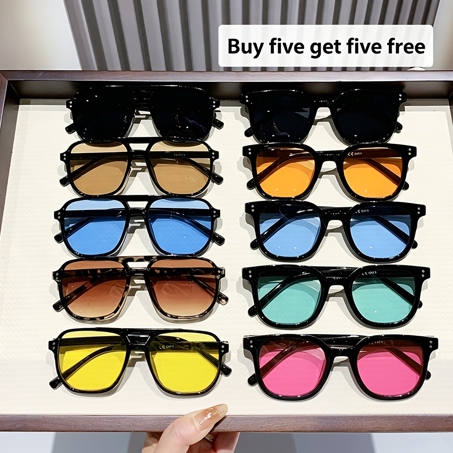 10 Pairs Unisex Fashion Set, Casual Colorful Eyewear, Ideal For &