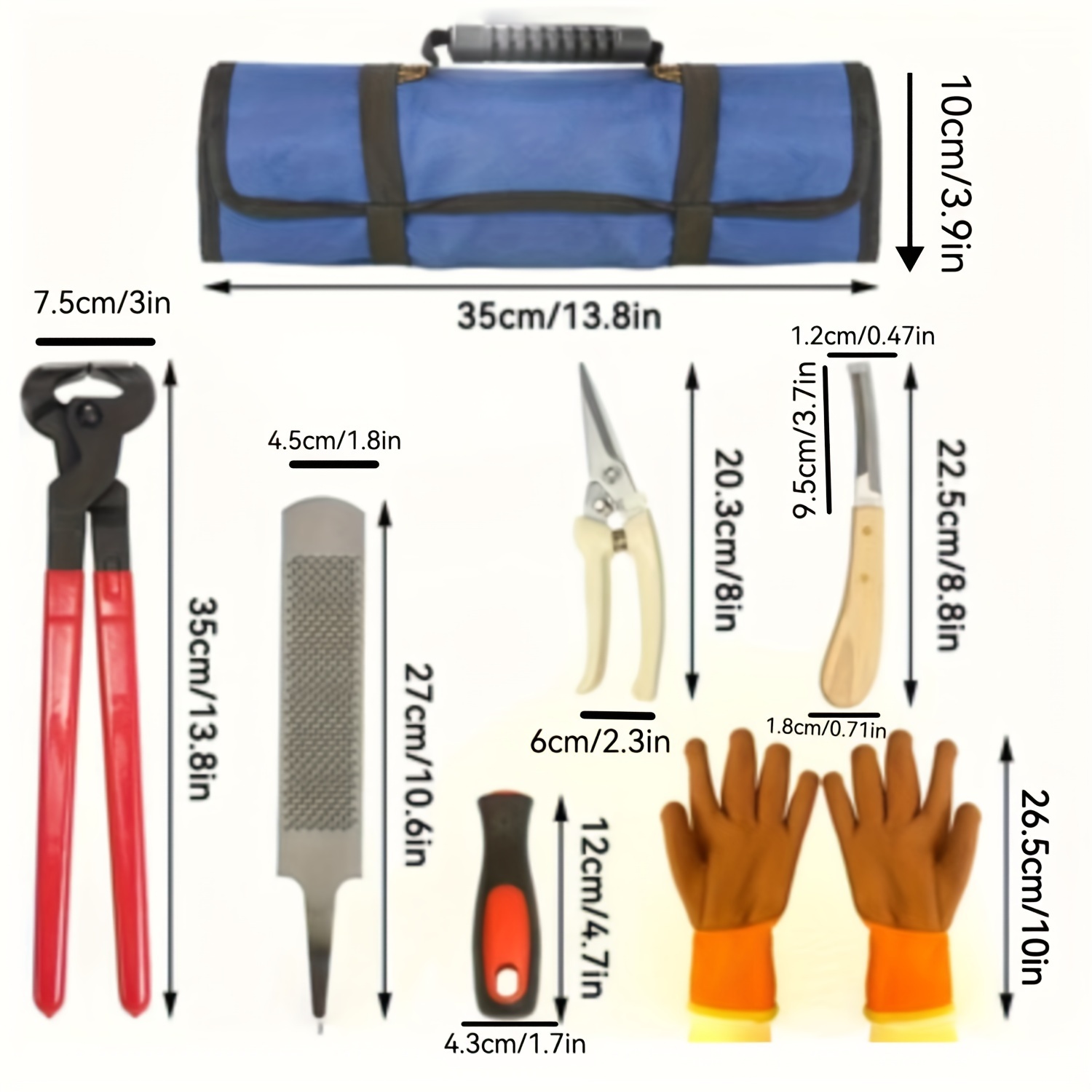 Kit D'entretien Des Sabots Pour Cheval – Outils De Maréchal-ferrant – Avec Sac