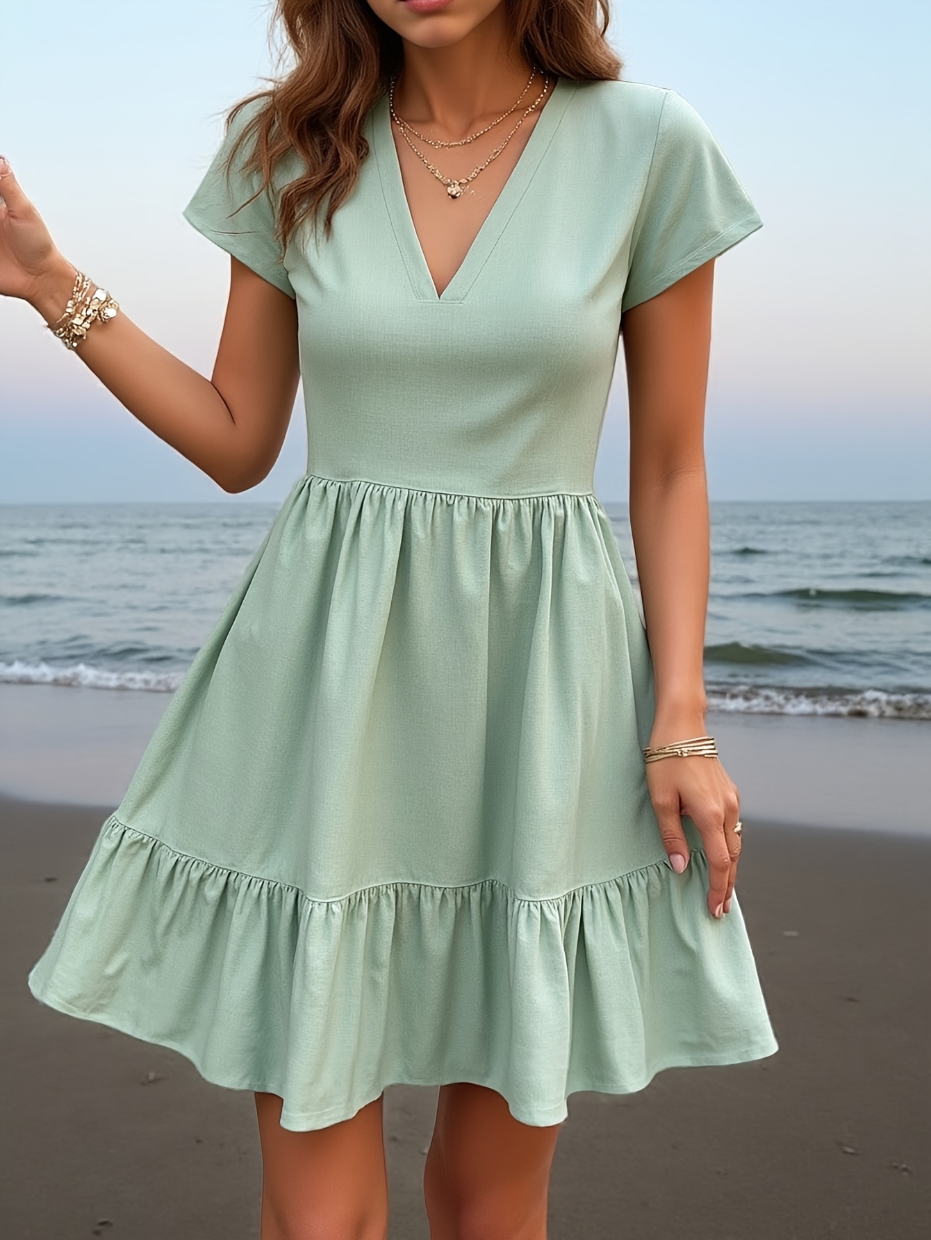 green emerald velvet dress Vintage Spaghetti Straps Sleeveless Mint Green Summer Holiday Dress P2 –  PreppyDress main image 0