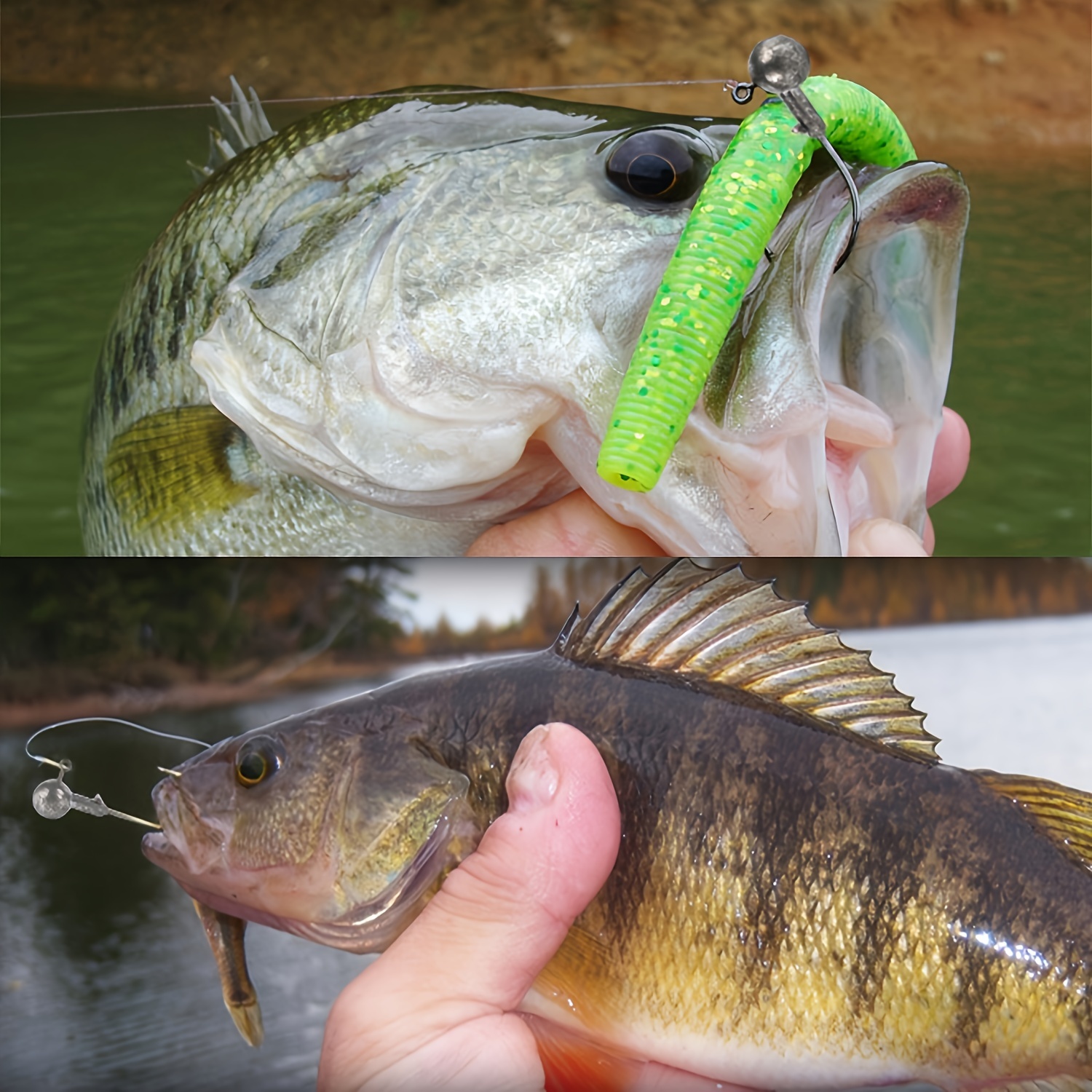 Soft Baits Hooks Set Jigging Hooks + Soft Worm Lures Fishing - Temu