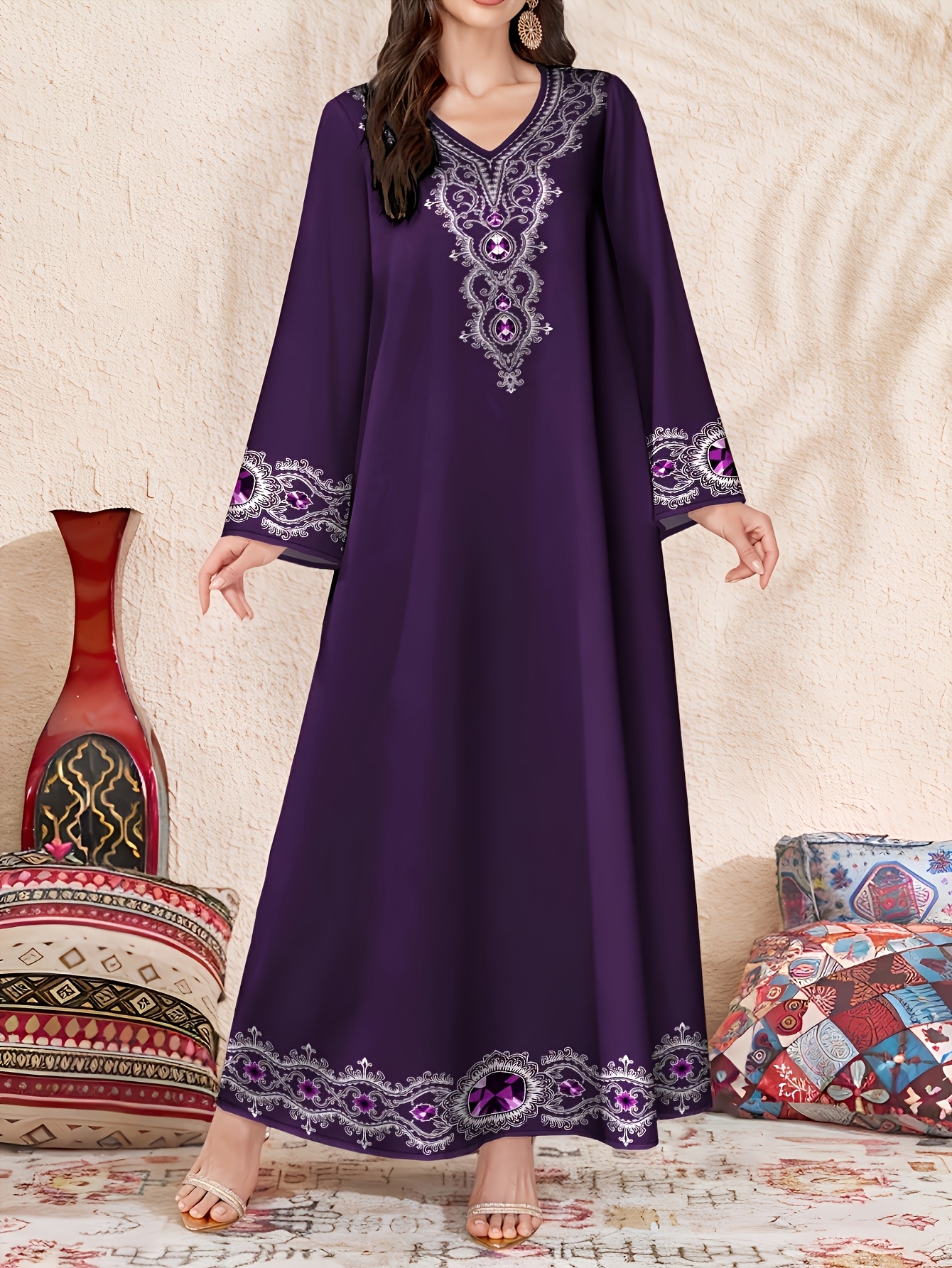 floral loose maxi dress Women Plus Size Kraftan Loose Soft Floral Long Maxi Dress_ – JeHouze.US