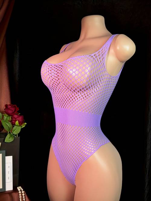 neuer hochelastischer transparenter badeanzug mit lochmuster – sexy bodycon mesh wickelkleid aus fischnetz