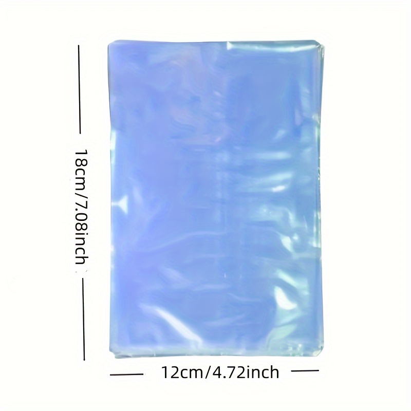 TEMU 100pcs Clear Pvc Shrink Wrap Bags, Waterproof & Reusable - Heat Sealable With Household Hair Dryers For Books, Bath Salts, Dvds/cds, Gifts,