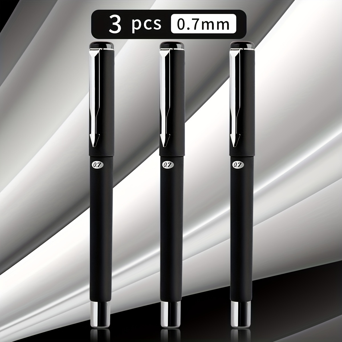 Image of Wuqiannian 3/6/12pcs Gel Ink Pen - Black, 0.7mm, Waterproof, Lightweight, Fast-drying, Suitable For Office, Writing, Note-taking, And Calligraphy Practice - Perfect For Back-to-