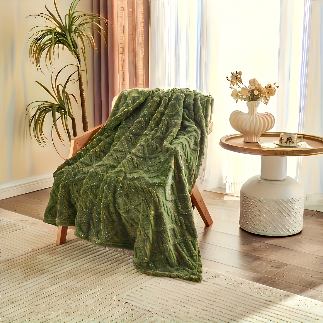 TEMU 1pc Luxurious Fleece Blanket - 3d Plush With Dense Weave For , Cozy Flannel Throw For Bed, Couch, Travel, And Outdoor Use - Versatile, Extra