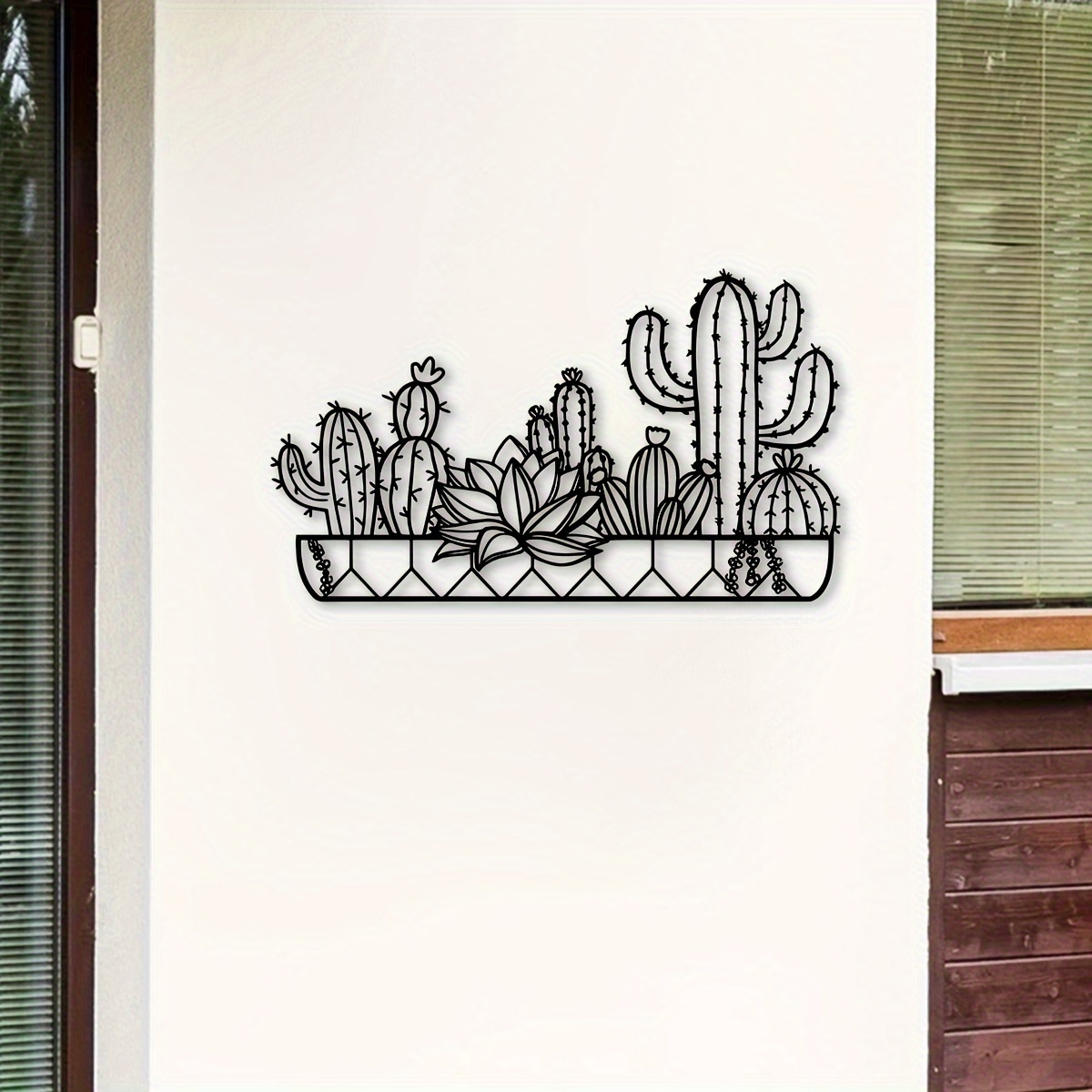 

Chic Cactus Metal Wall Art - 15.74" Farmhouse Decor For Kitchen, Living Room, Office & Outdoor