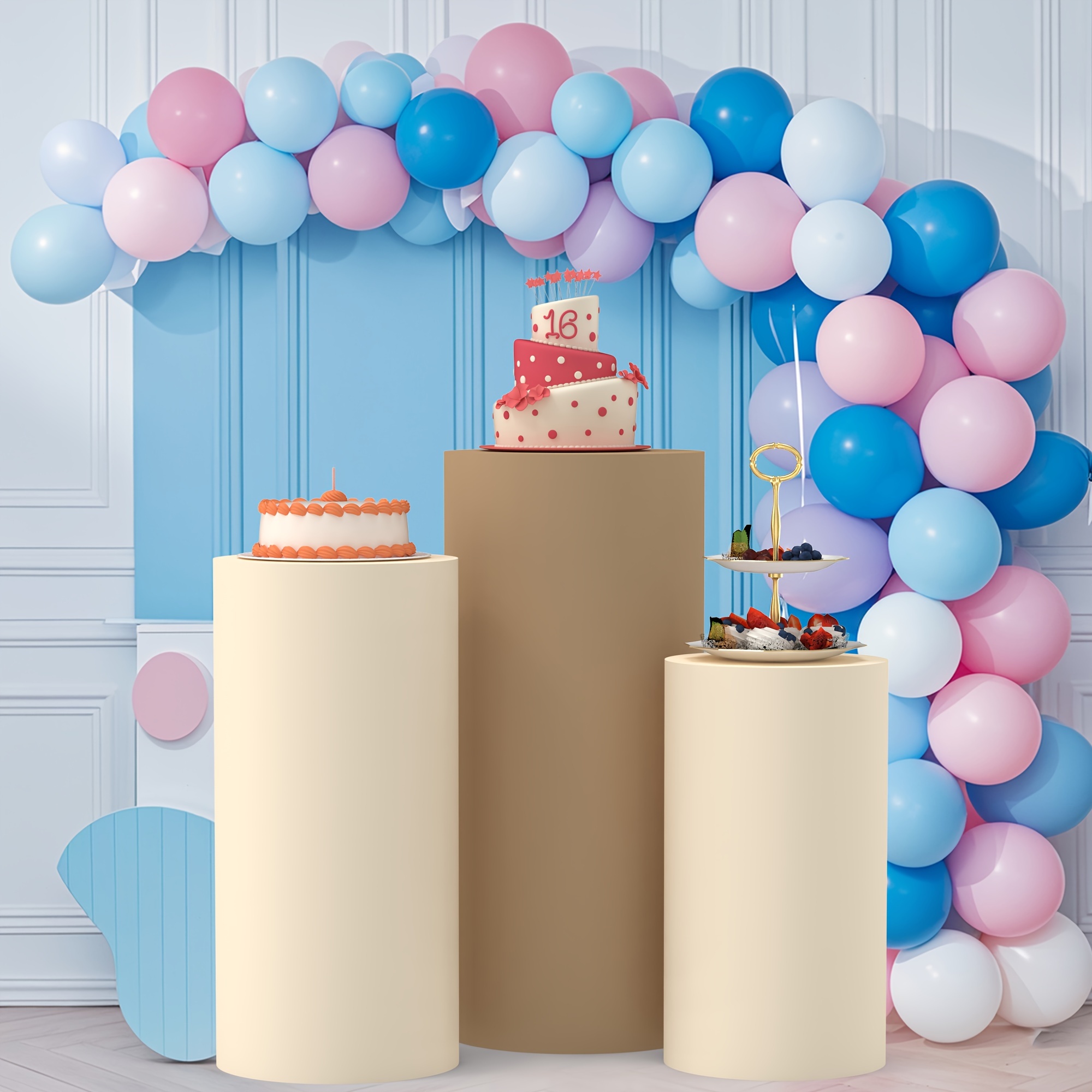 Lot De 3 Colonnes Cylindriques Transparentes Pour Décoration Mariage, Fête, Anniversaire