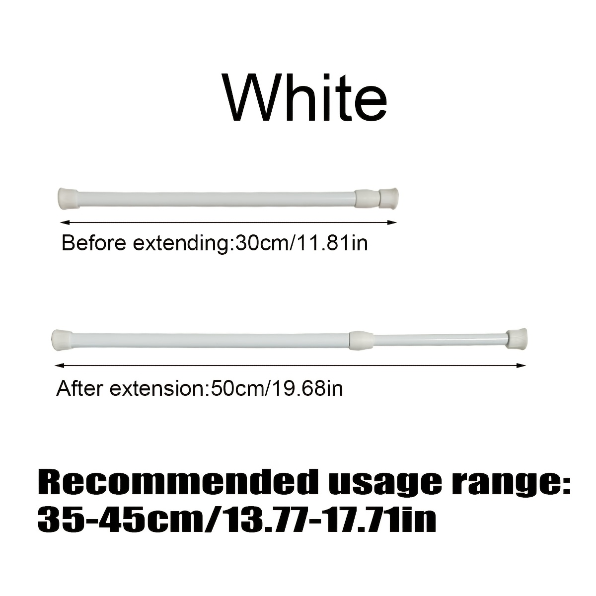TEMU 1pc Multi-functional Telescopic Rod, No-drill Shower Curtain Rod, Tension Spring Rod, Suitable For Windows, Bathrooms, Cabinets, Kitchens