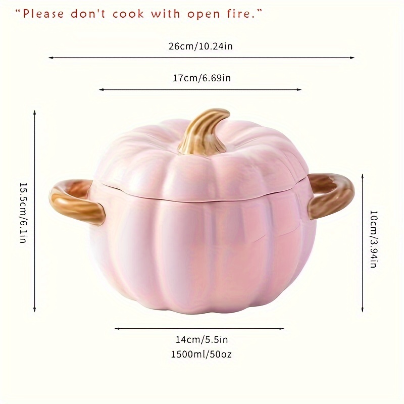Cocotte En Fonte Émaillée En Forme De Citrouille - 1,5 Litres, Avec Couvercle, Pour Four Et Plaques De Cuisson - 7