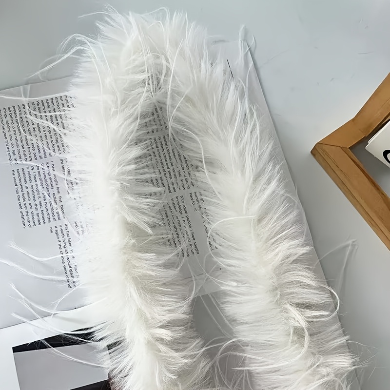 TEMU Faux Turkey Feather Strips, 100.0cm Faux Fur Trimming Strips - Suitable For Wedding Dresses, Christmas Trees, Party Decorations, Crafts - Faux