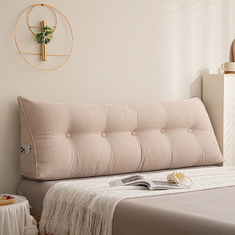 TEMU Grande Cuscino Da A Beige Per Coppie - Supporto Ergonomico, Tessuto In Poliestere , Per Il Letto E - Regalo Per San, , I Compleanni, Cuscino Da