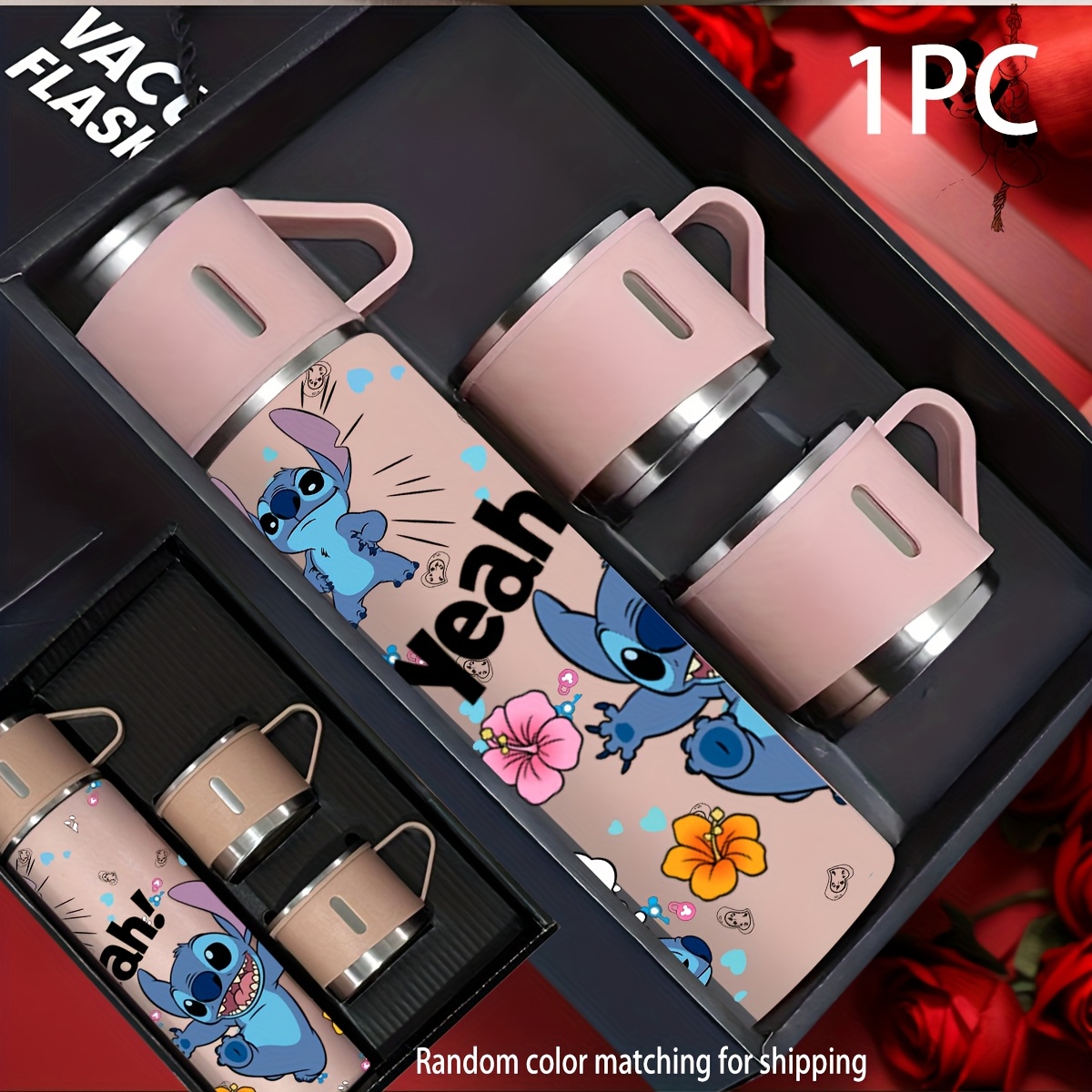 1pc Disney Stitch Gift Box Cup 304 Stainless Steel Water Bottle, Stainless Steel Coffee Travel Mug Stainless Steel Keep Cool Mug Suitable for travelling, outdoor adventure and driving Thanksgiving Halloween Christmas Gifts for family and friends