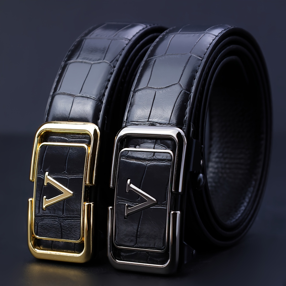 Ceinture Homme Luxe Boucle Automatique Ceinture pour hommes haut de gamme avec boucle automatique. Une ceinture élégante pour homme, adaptée aux occasions professionnelles, dégageant un charme séduisant. C