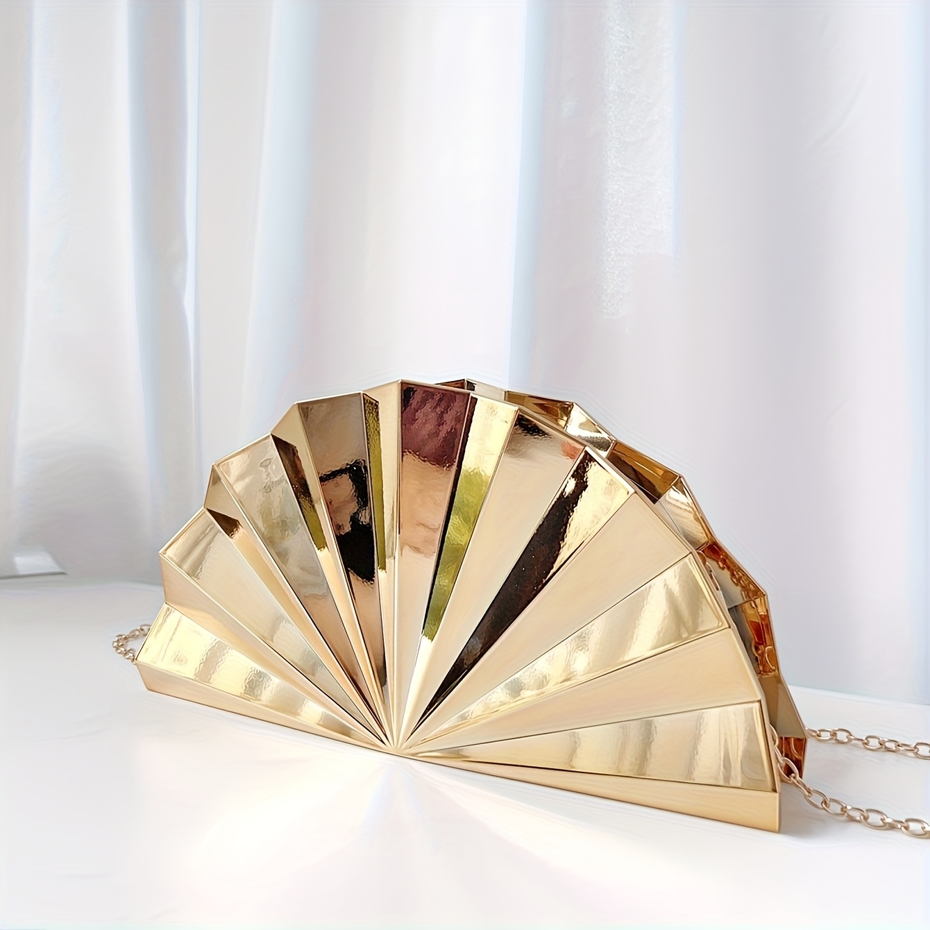 TEMU Bolso Cruzado con Forma de y Rayas Electroplateadas para Banquetes, Bolso de Regalo Horizontal de Forma Irregular, Bolso Minimalista y Moderno