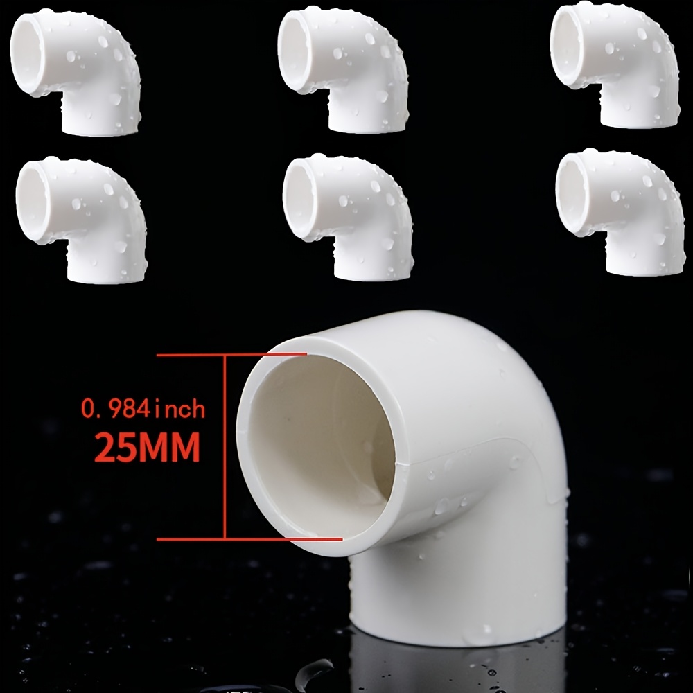 6個セット】pvc配管ベンド 90度 プラスチックチューブ継手 ホワイト 20 