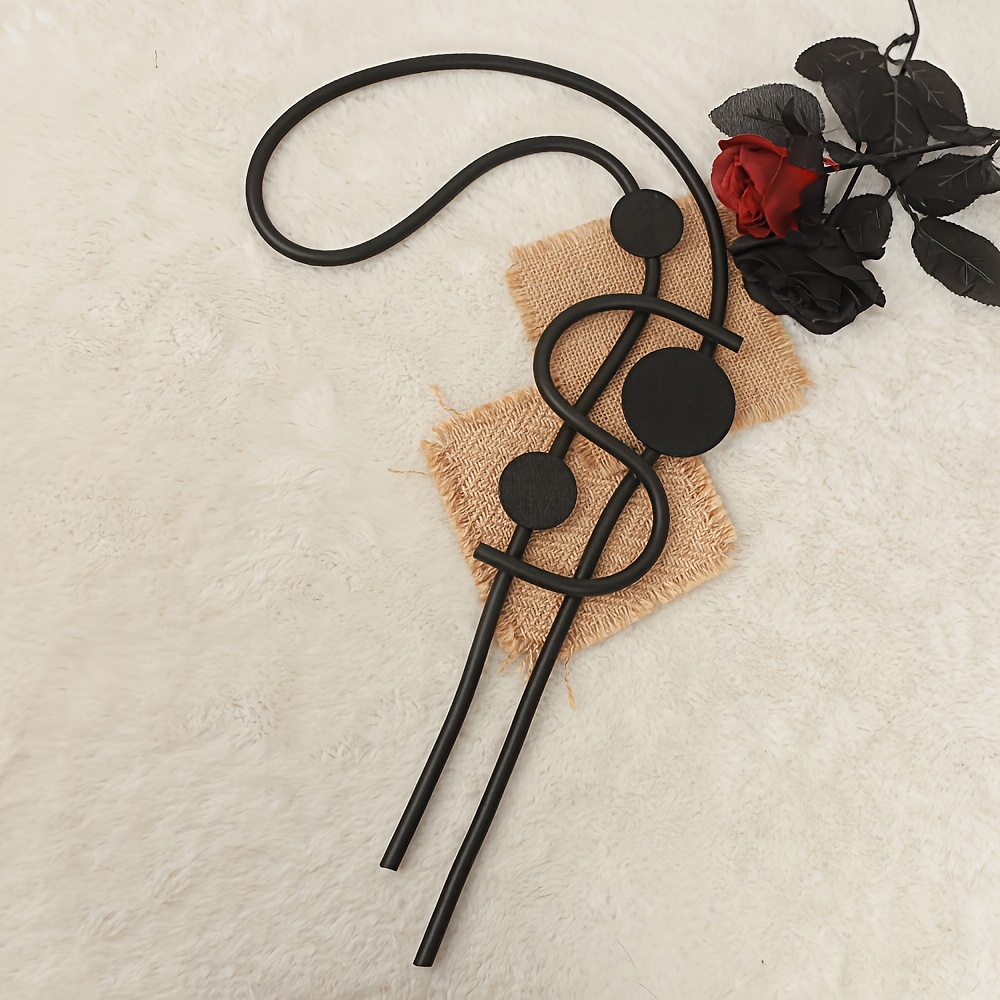 Abstract Geometric Design Necklace, Niche Punk Style