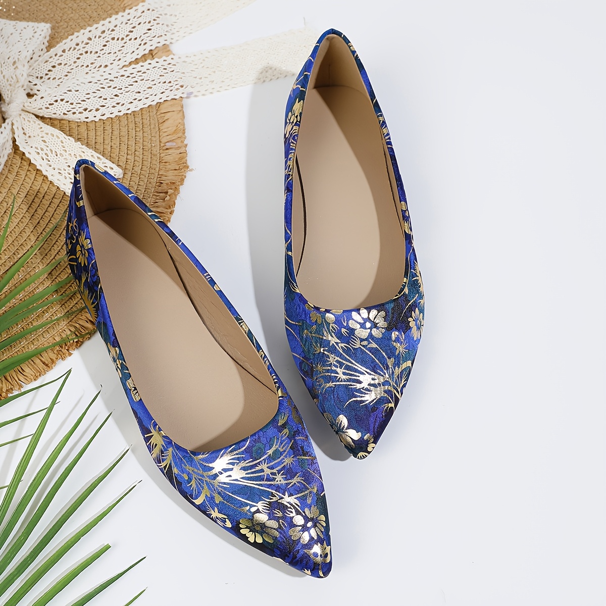 blue flat shoes sold on Temu United States
