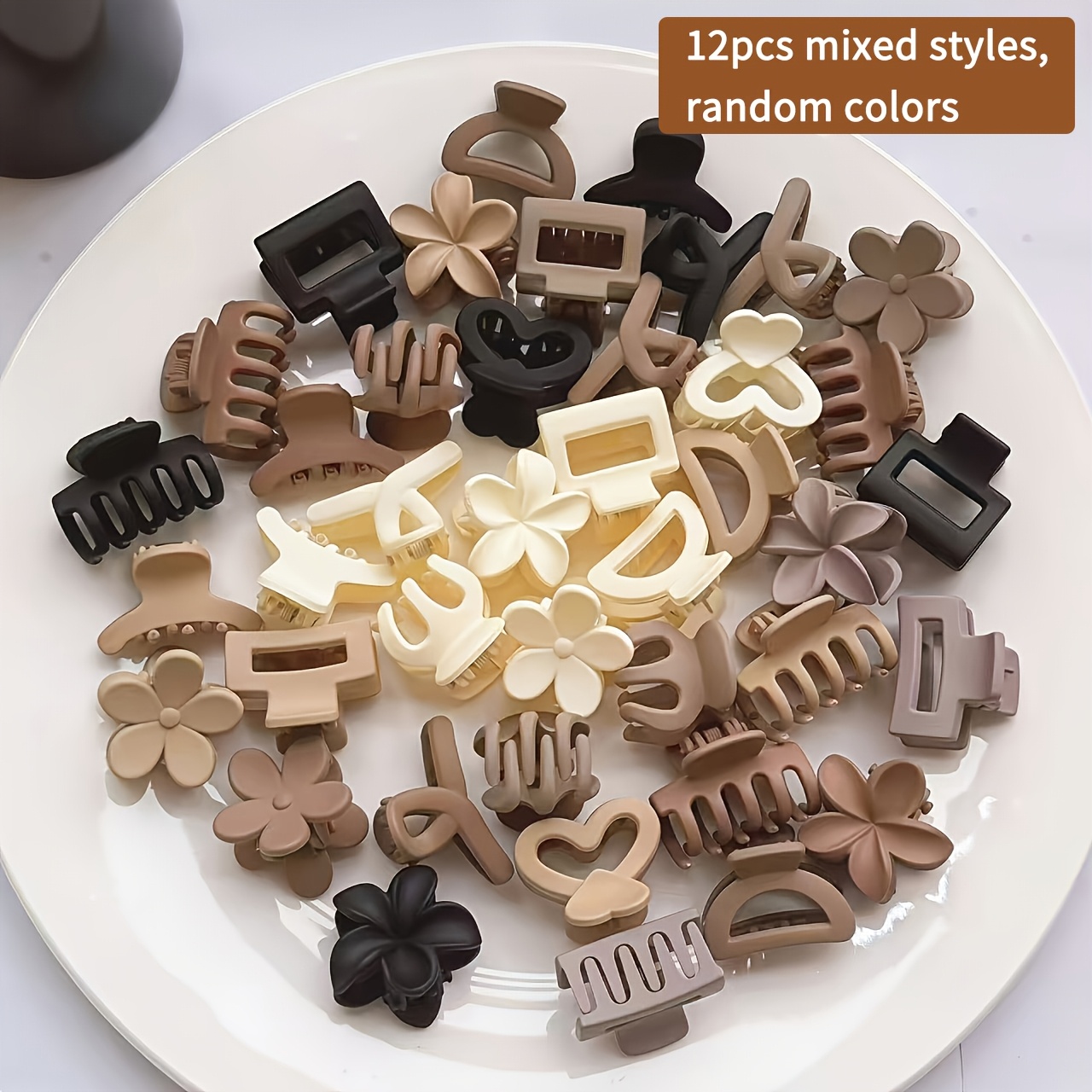 TEMU 12pcs/36pcs Fashion Mini Hair Clips All-match Styling Side Clips Essential For Outing Women's Small Bangs Clip Styling Clips Random