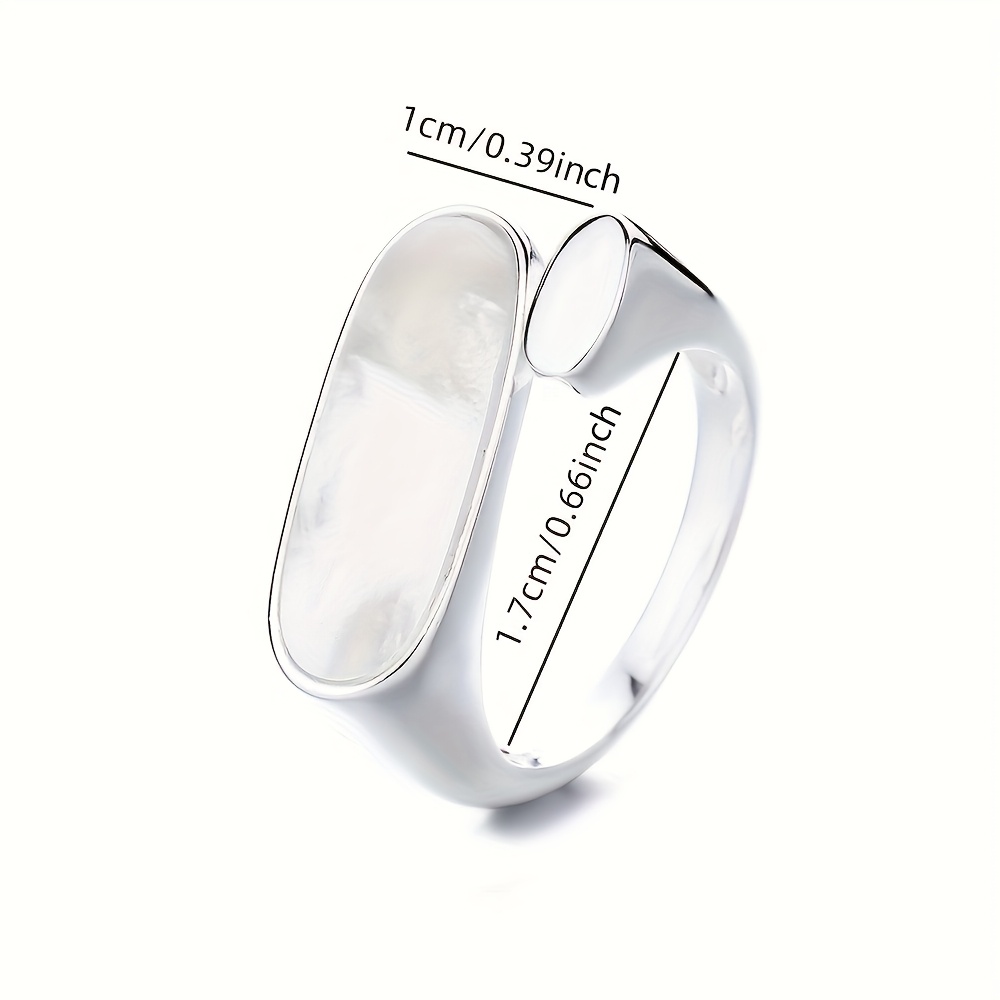 Women's Ring S925 Pure Silvery Hip hop Silvery Shell Texture Ring