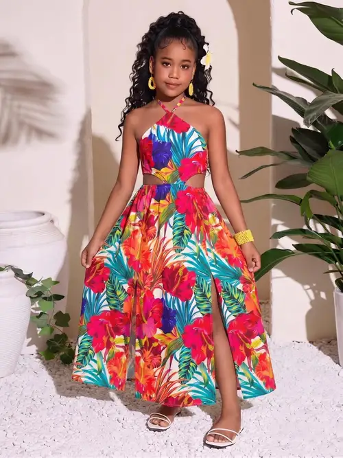 girls maxi dresses Haloumoning Dress Long Sleeve Casual Holiday Dress 5-14 Years this dress is perfect for any sunny day. Clara Chiffon Girls Maxi Dress