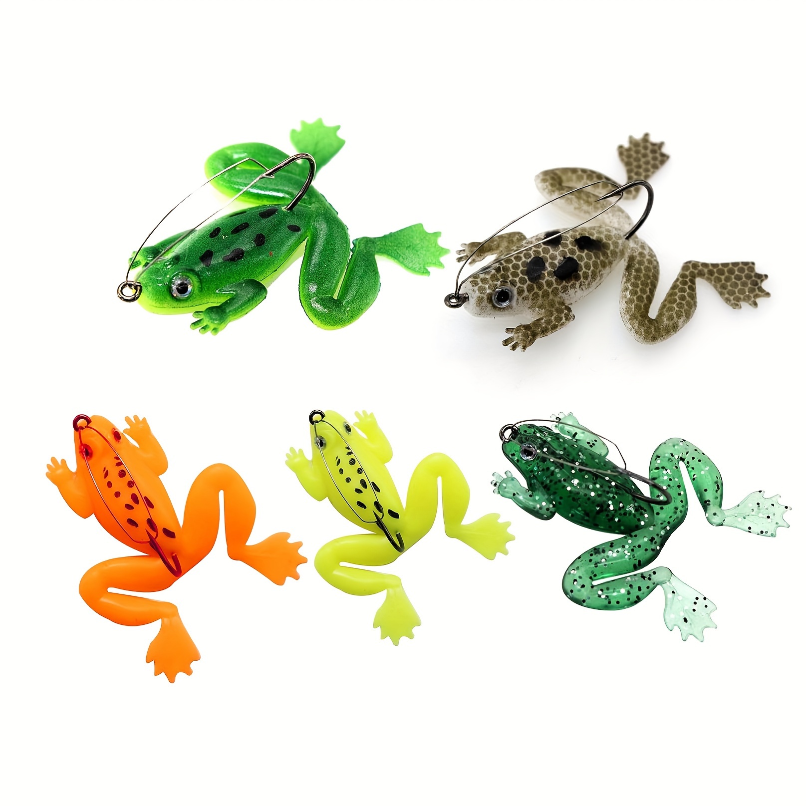 lifelike soft frog lure weedless hook realistic rubber swim - Temu