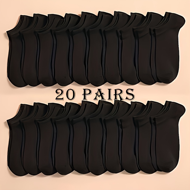 TEMU 20/40/60 Pairs Women' & Men' Ankle Socks - Breathable Soft Unisex Sock Suitable For Everyday, Running, Sports - Multi-pair Pack (20/40/60 Pairs)