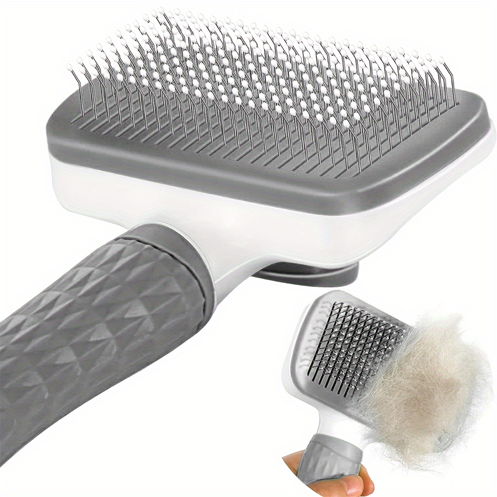 

Grefay Easy- Brush - Soft Handle, Self-cleaning Pet Comb For Effortless Deshedding & Massage, Skin-friendly Grip, No Batteries Required, Square, Wire Brush, Floating Hair Removal, Reduces Home Fur