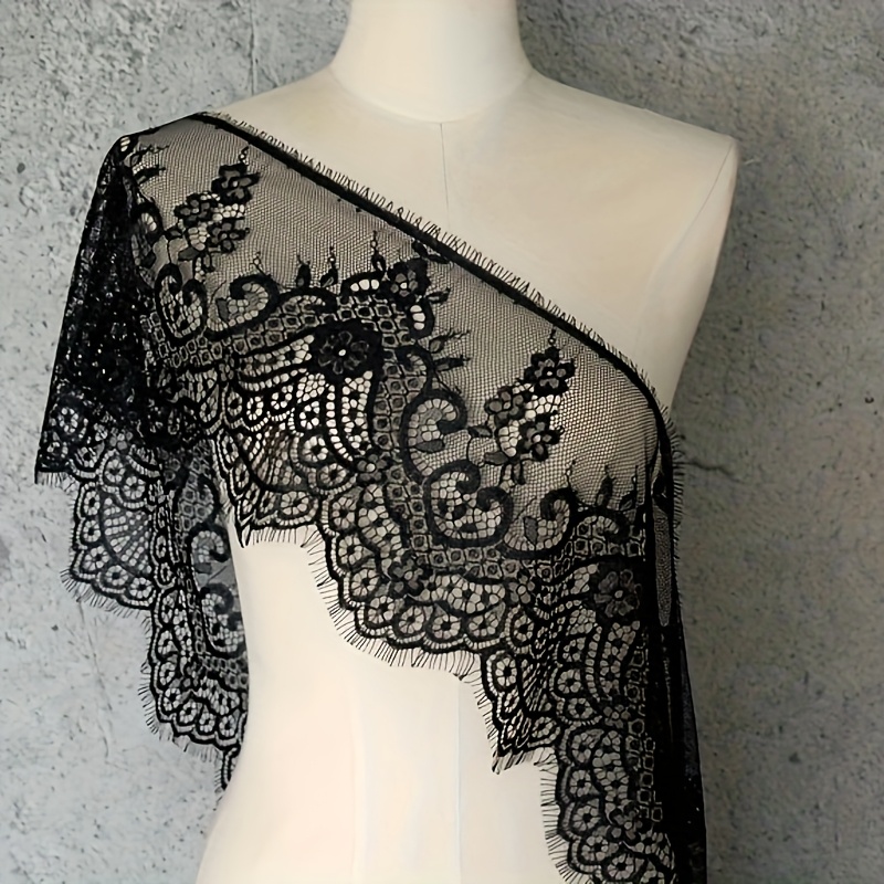 TEMU Bordure de dentelle longue de , tissu de dentelle avec bords à franges, convient pour la décoration de mariage, de mariée, l'embellissement de