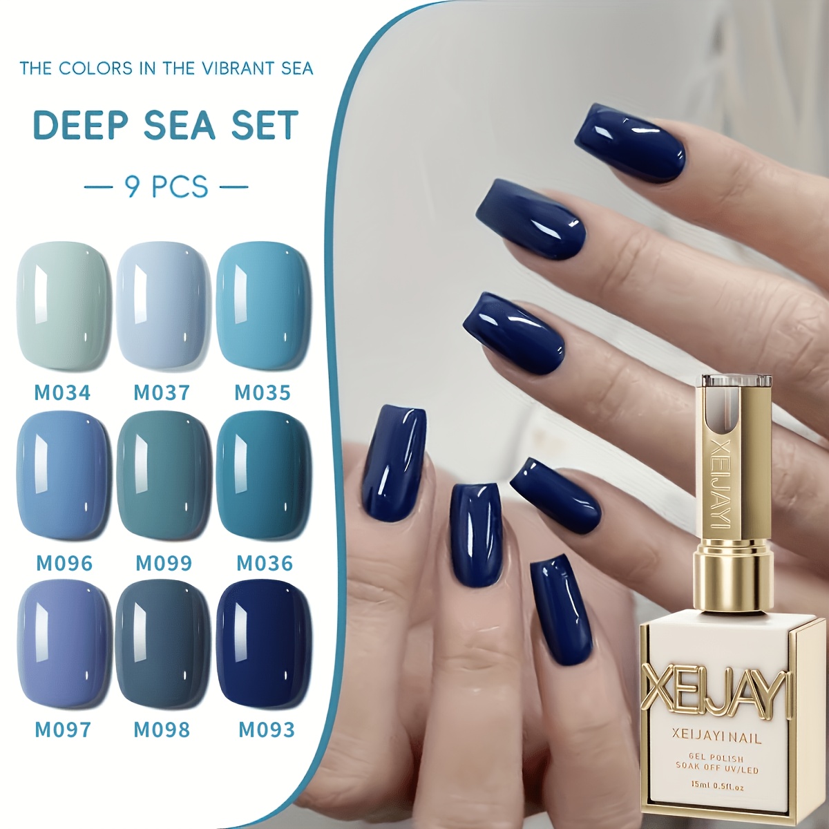 Image of Xeijayi 9 Colors /led Nail Polish Gel Suitable For Salon & Diy, /korean Style Semi-permanent Soak-off Polish With Activation, Glossy, - Art For, 15ml (no Mixing Required)