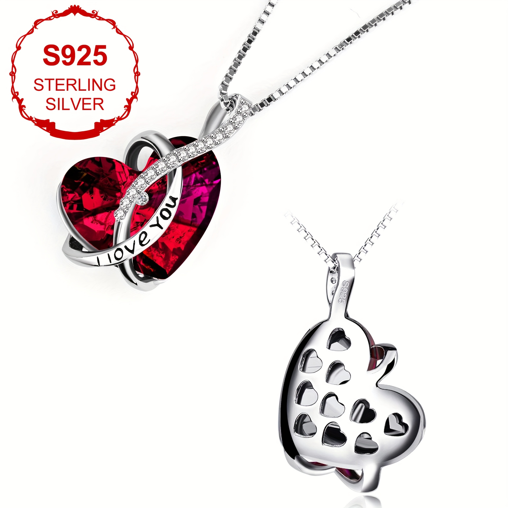 12 Birthstone Love Necklace with Artificial Crystal