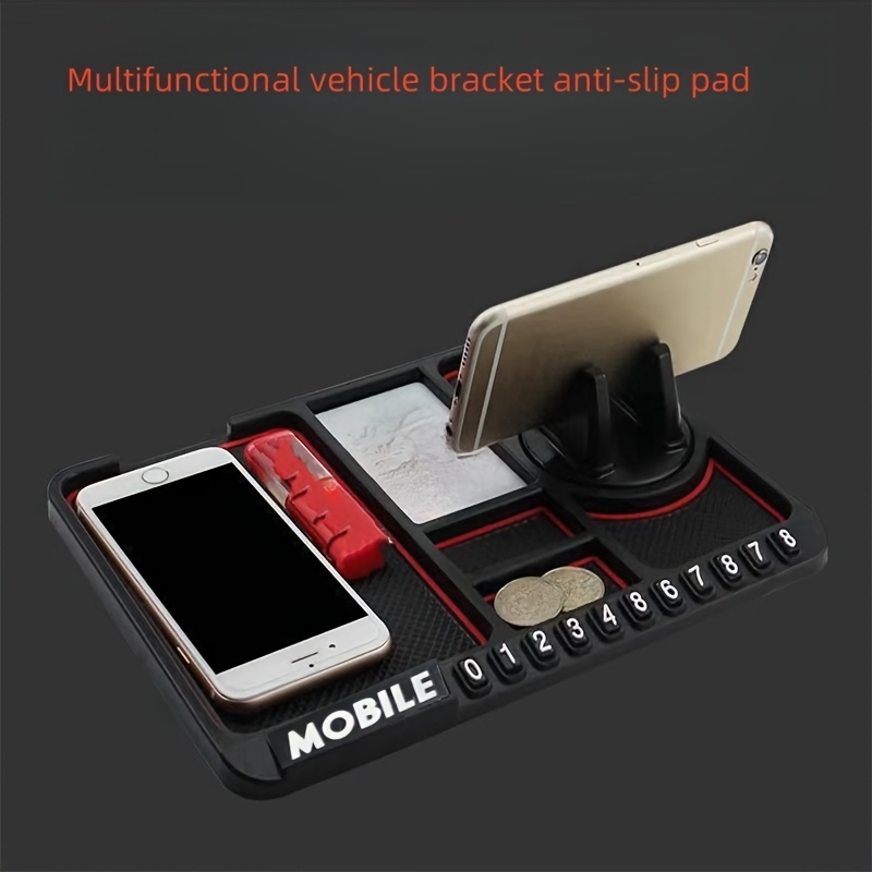 car slot mobile phone rotating stand with anti skid pad and phone number sticker to contact can be used to place accessories details 7