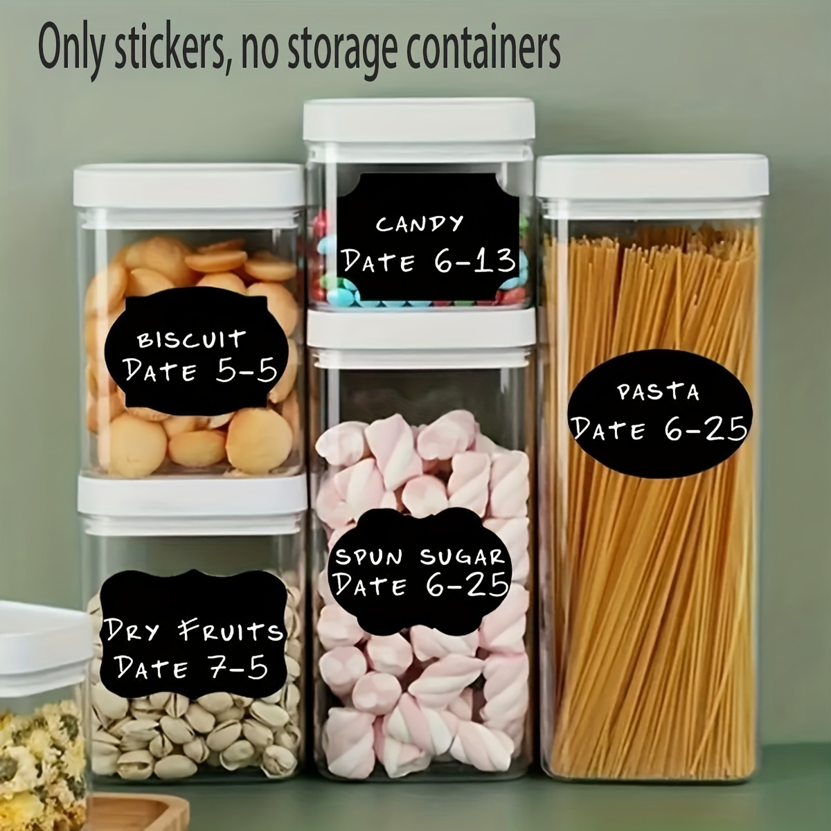 

36pcs Reusable Food Storage Container Labels With Pen - Waterproof, Glue-free, Self-adhesive, Blackboard Sticker For Spices, Cheese, And More - Kitchen Accessories