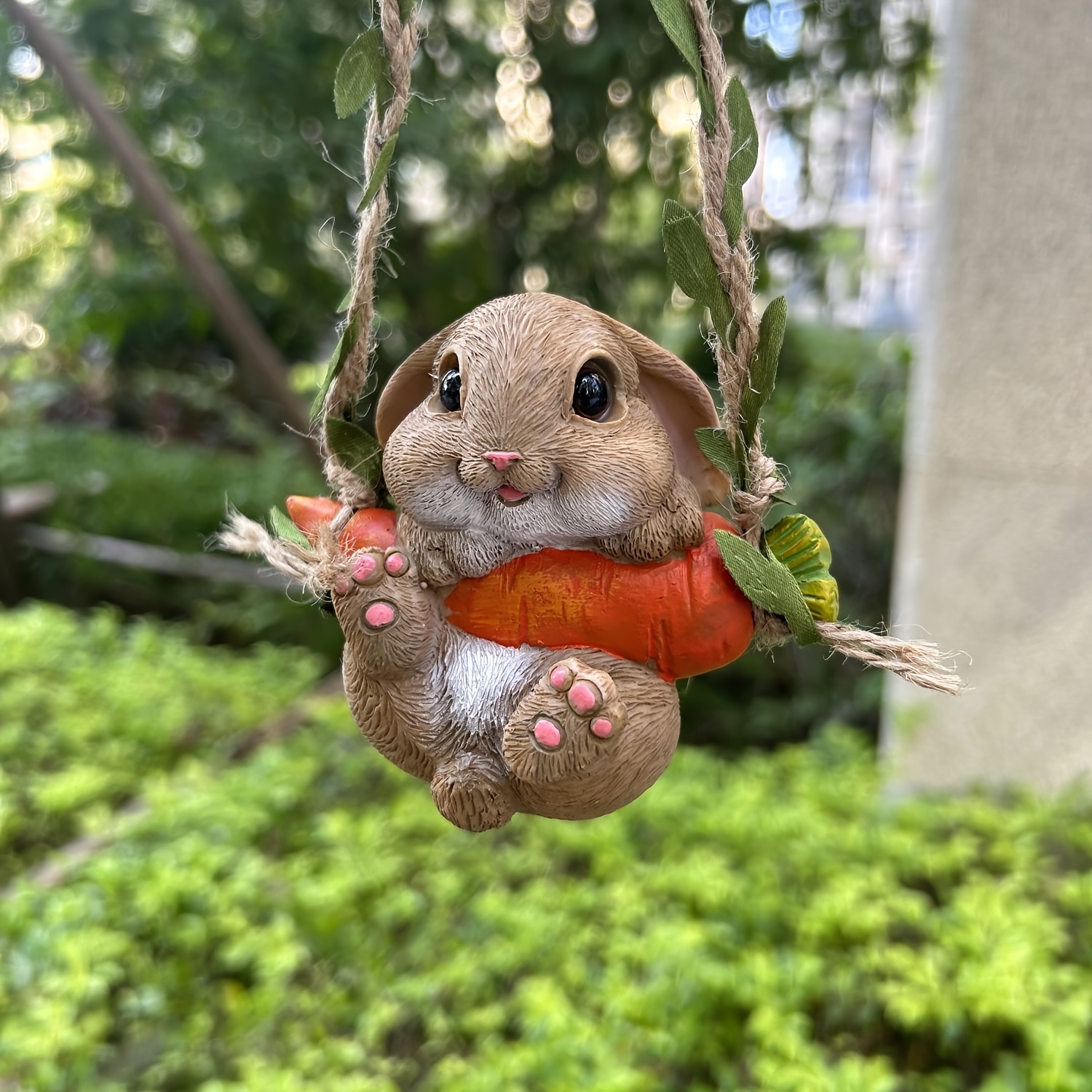Yard, Lawn, And Gardening / Outdoor Decorations / Sculptures, Statues / Outdoor Statues / Garden Rabbit Carrot Swing Pendant