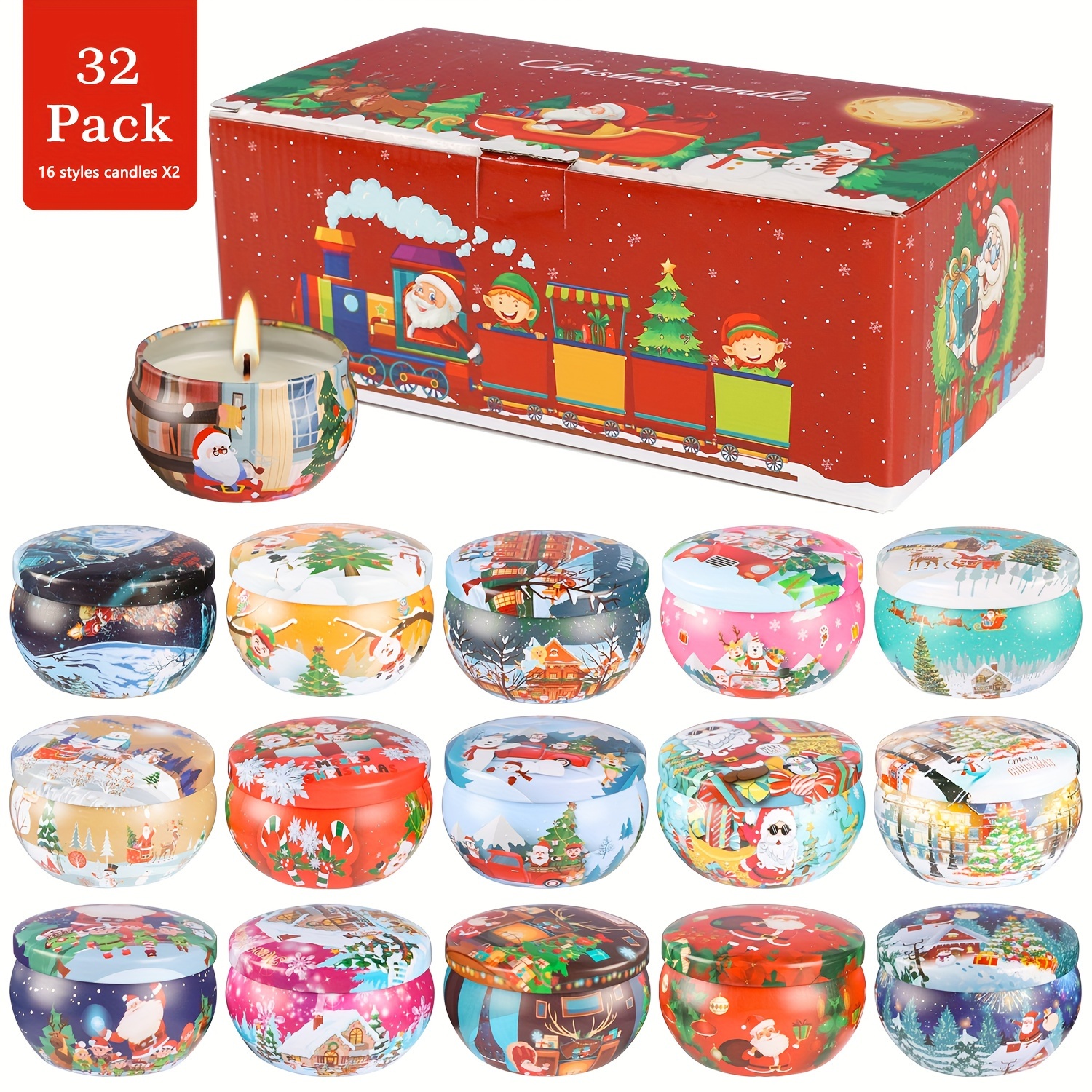 

4*6cm [1.57*2.37in] 2.5oz*32, Christmas Pattern Jar , Its Own Unique Pattern, And . Of Scented Is For And Decoration. : Heating Is Prohibited