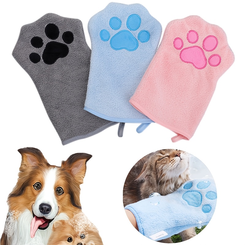 

Quick-drying Absorbent Dog Bath Gloves, Polyester Pet Grooming Towels For Small To Medium Dogs And Cats, Cleaning Cloth