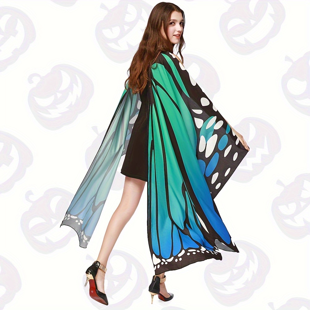 3 db-os pillangószárny jelmez szett, napi használatra alkalmas tündérköpeny antenna fejpánttal és csipke maszkkal, női halloweeni öltözék, színes parti kendő a jelmezekhez