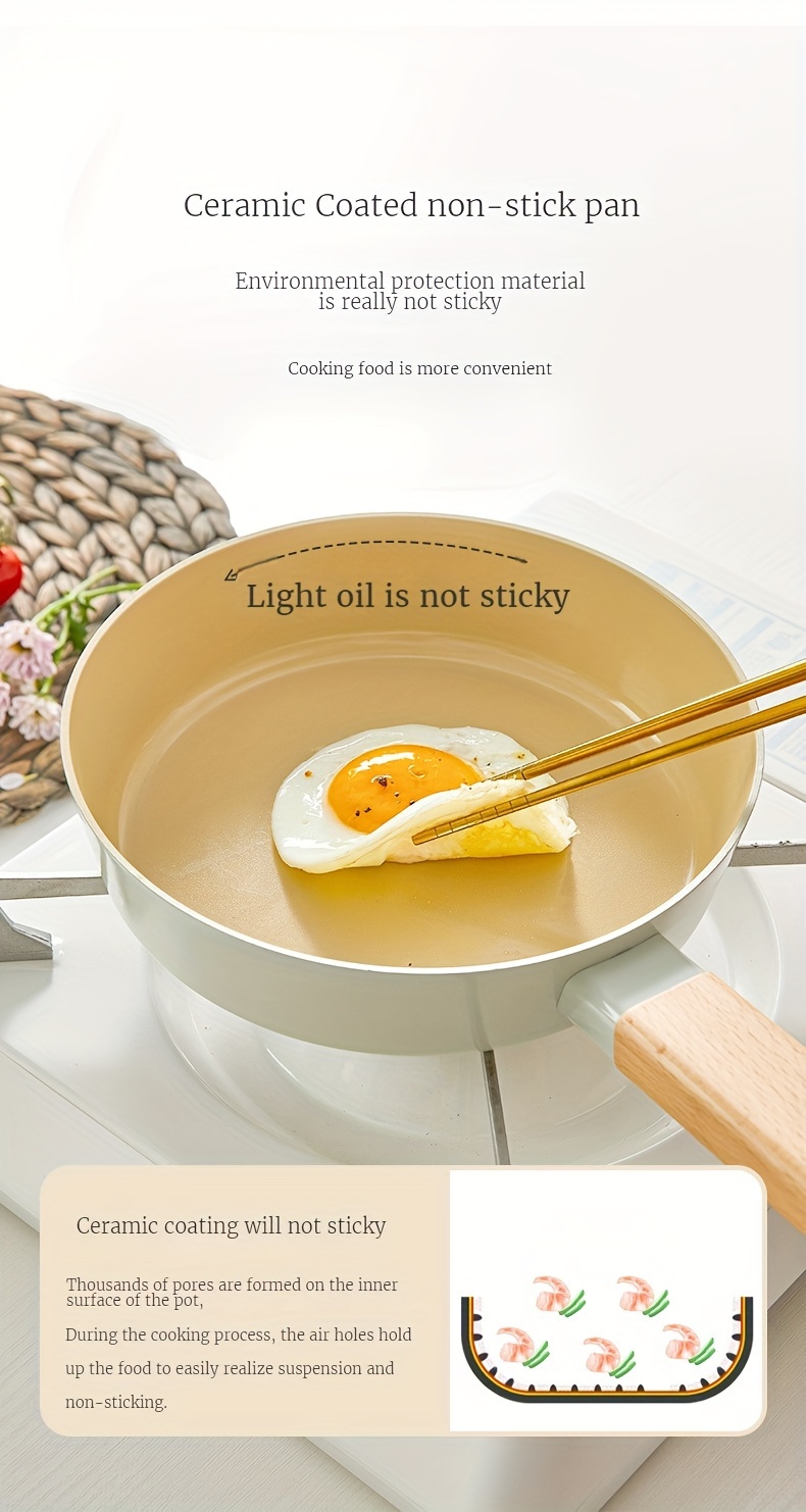 9 4   non stick deep frying pan premium healthy cooking   for eggs omelets induction gas stove compatible dishwasher safe aluminum kitchenware details 2