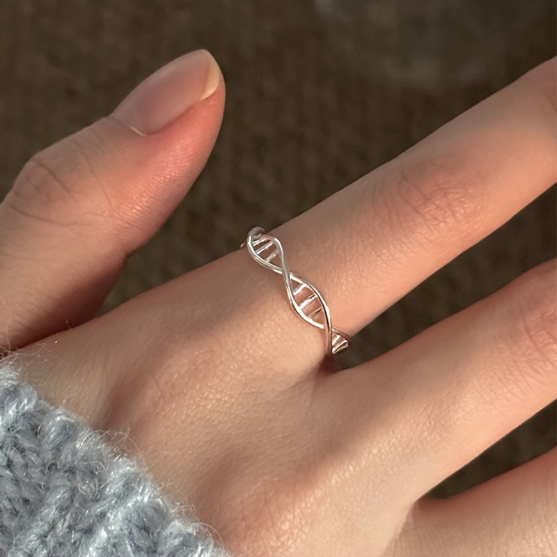 TEMU Anillo de de ADN ajustable, elegante y con estilo para mujer, para el uso diario, fiestas y citas