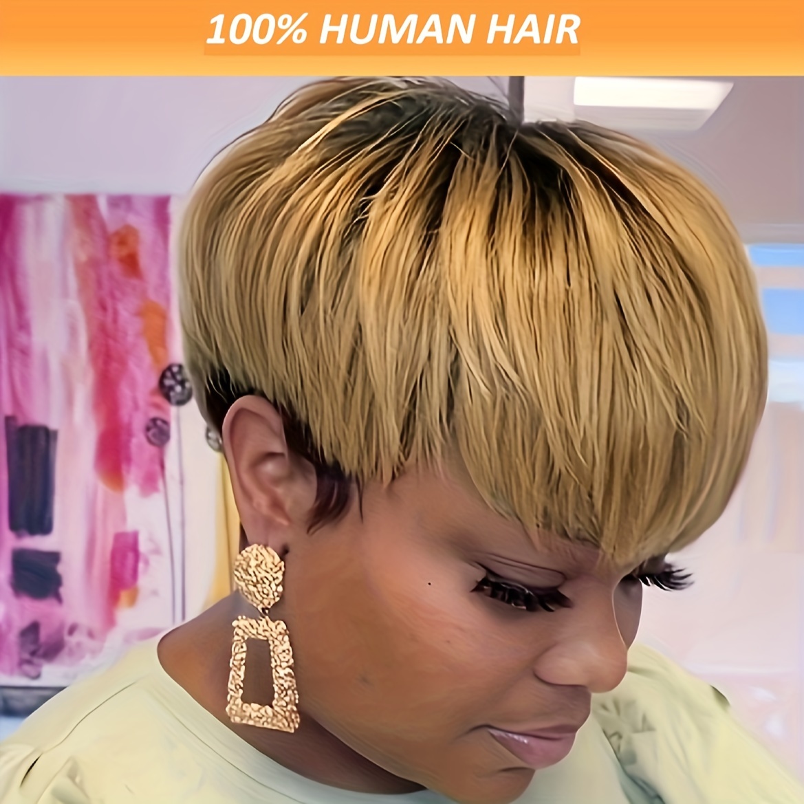 180 Human Hair Wig Short Straight Bob Cut Wig With Bangs 180 Density Non Lace Wig Human Hair Wig Natural Hairline With Baby Hair