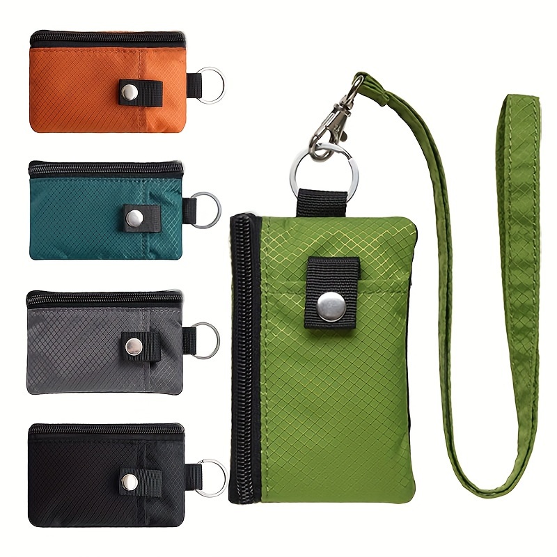 

Mini Rfid Blocking Small Wallet, With Clear Window, Solid Color Lanyard Bag For Women