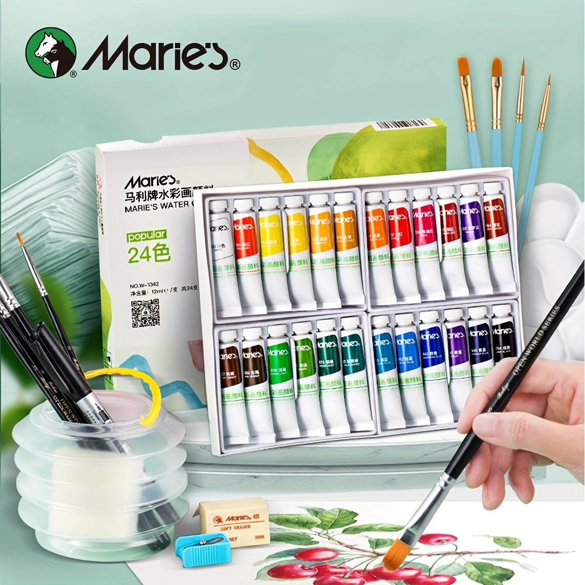 

Premium Watercolor Tubes: Vibrant Pigmented, Perfect For Artists, Students, Hobbyists Great For School Home